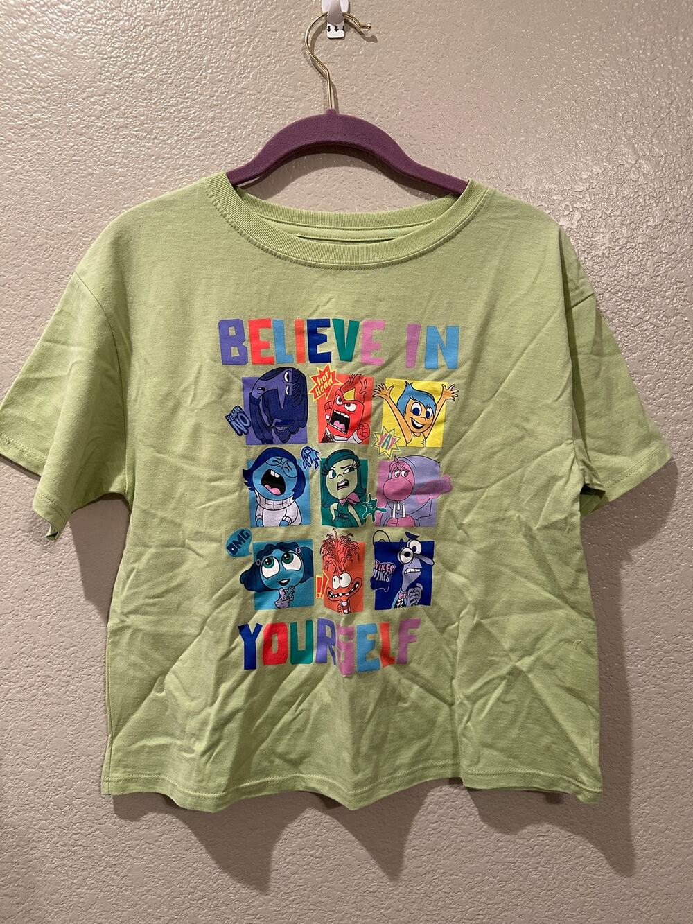 NWOT Disney Pixar Inside out Emotions Believe in Yourself Portrait tee M
